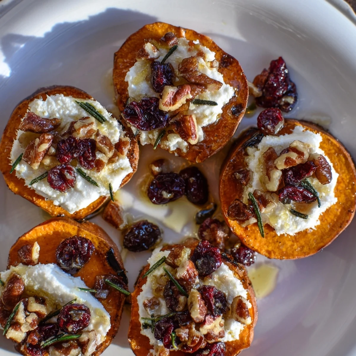 Savory and sweet, these Express Holiday Sweet Potato Rounds are a flavorful vegetarian appetizer.