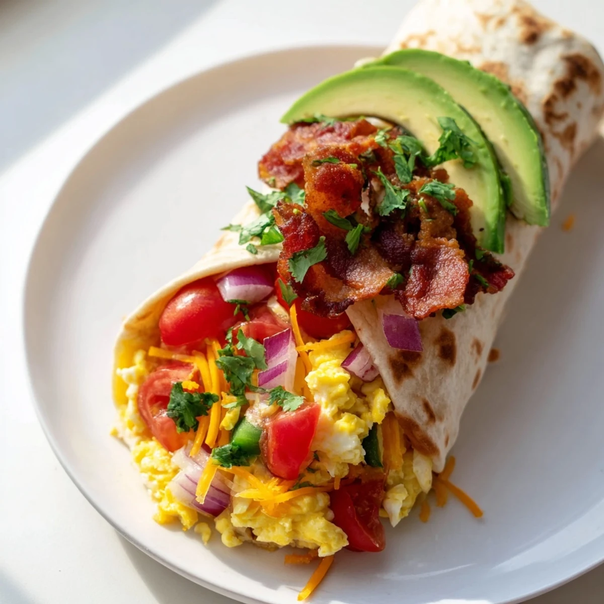 Imagine these delicious Easy Festive Breakfast Burrito Wraps: a Tex-Mex morning treat with salsa on the side.
