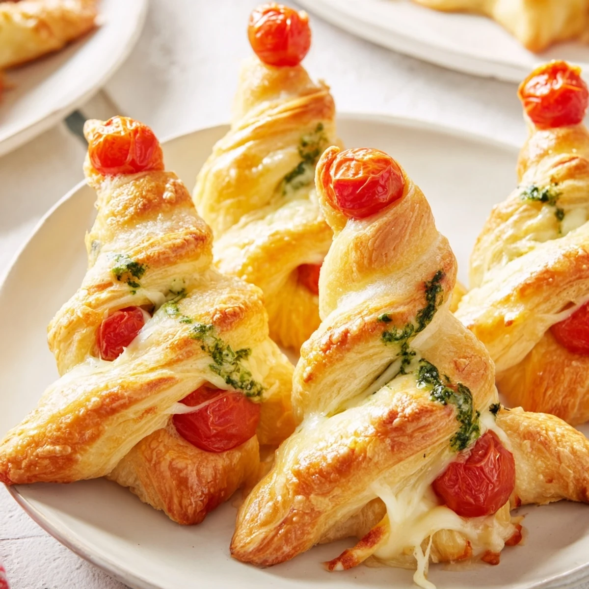 Savory Budget Christmas Crescent Roll Trees: Flaky crescent roll appetizers filled with cheese herbs, ready to serve!