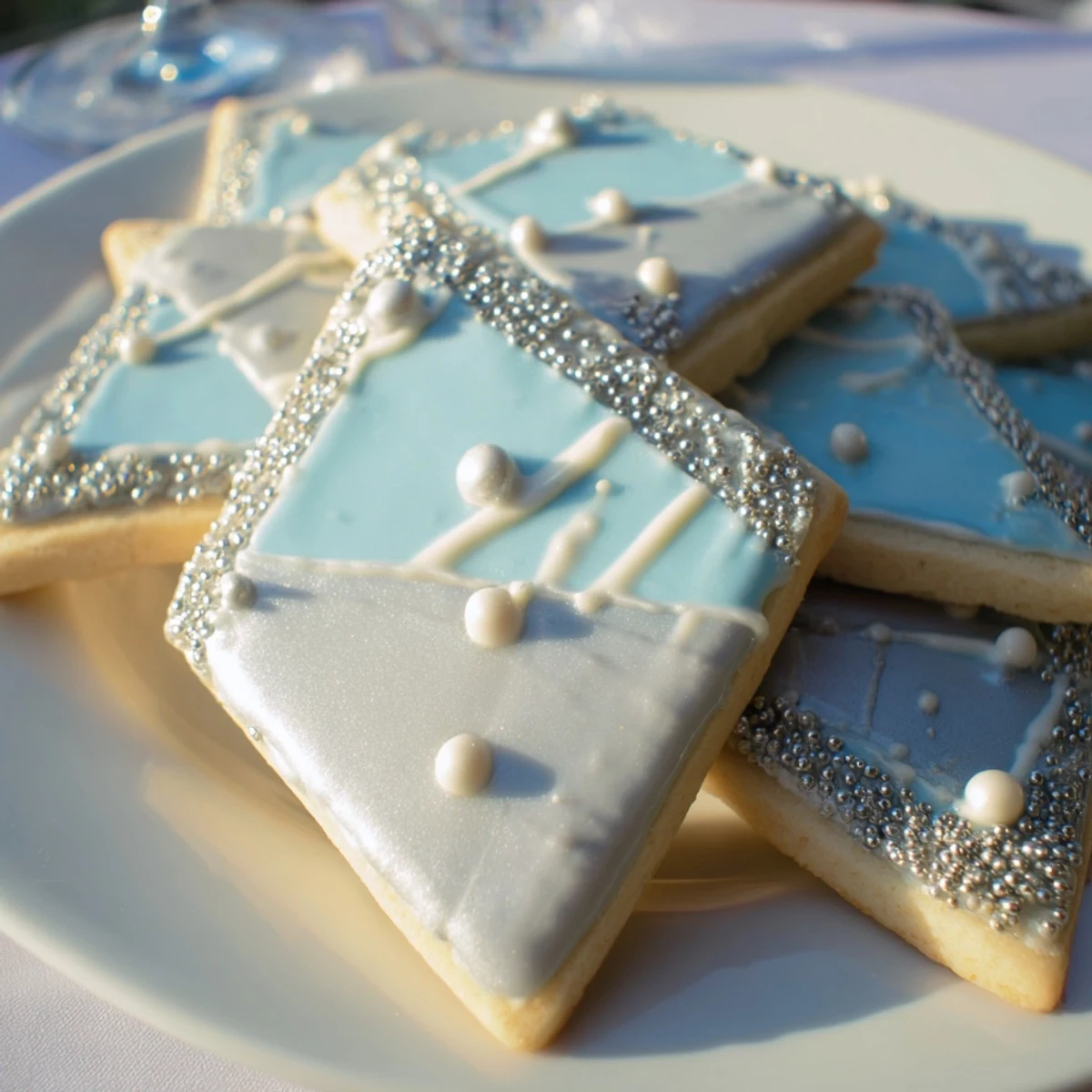 Fresh raspberries on an Engagement Ring Diamond Dessert Tray, contrasting with the glistening edible accents beautifully.