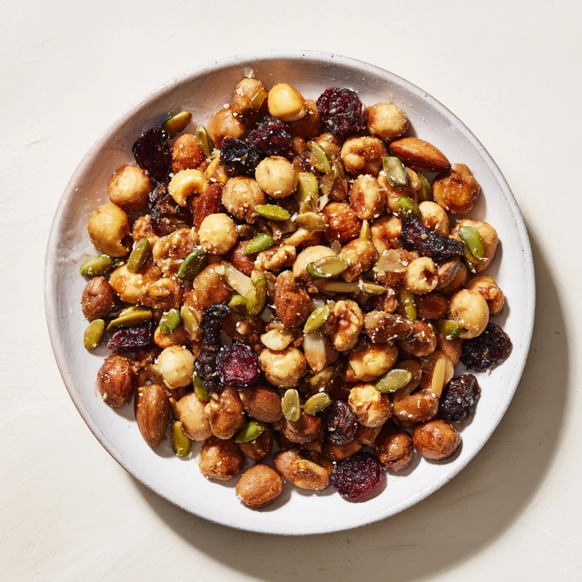 Golden roasted Squirrels Gourmet Nut Bowl, offering a delicious mix of nuts and seeds, tempting your tastebuds.