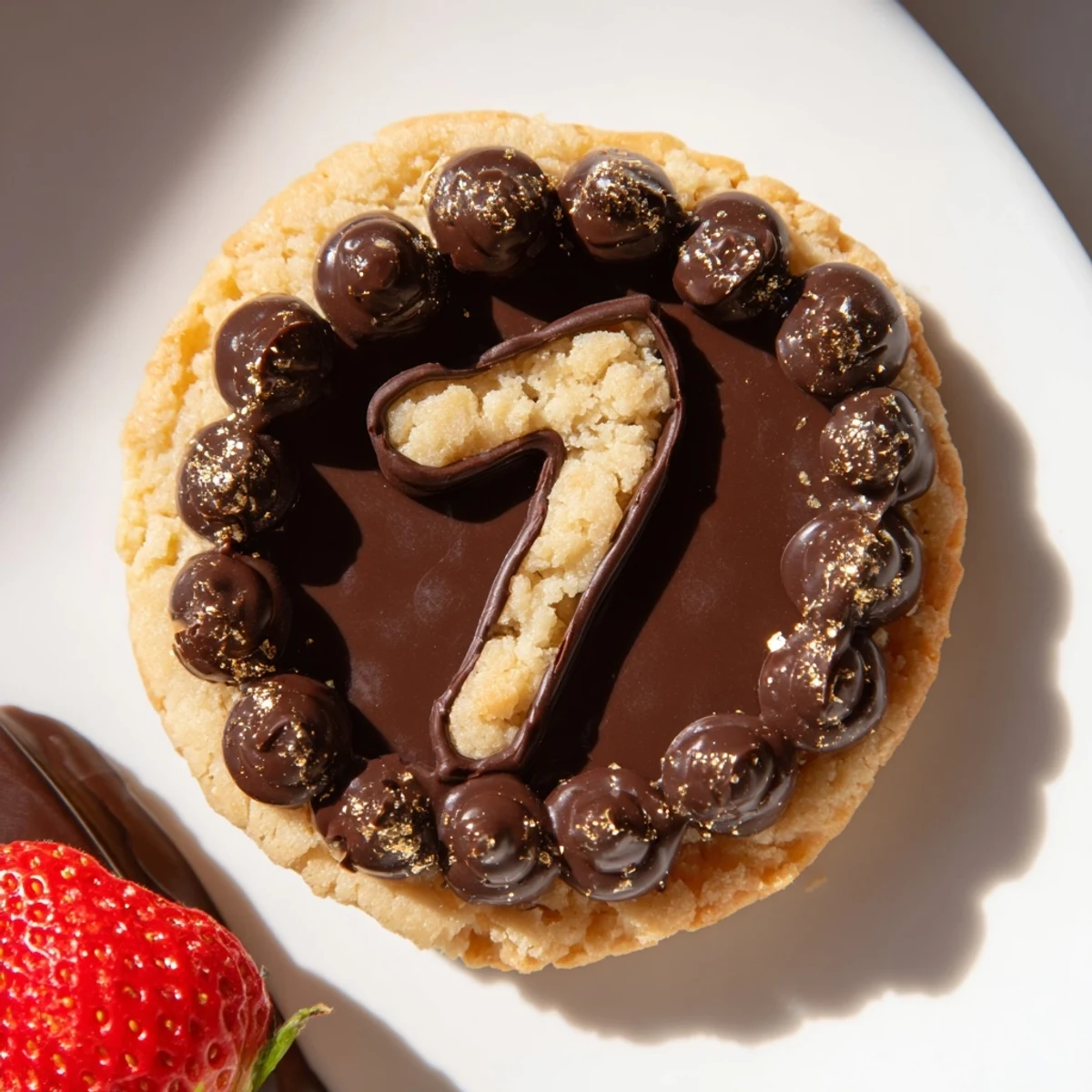 Beautifully arranged Sparkling Clock Countdown Platter with gold sprinkles and fresh fruit for a New Year's Eve celebration.