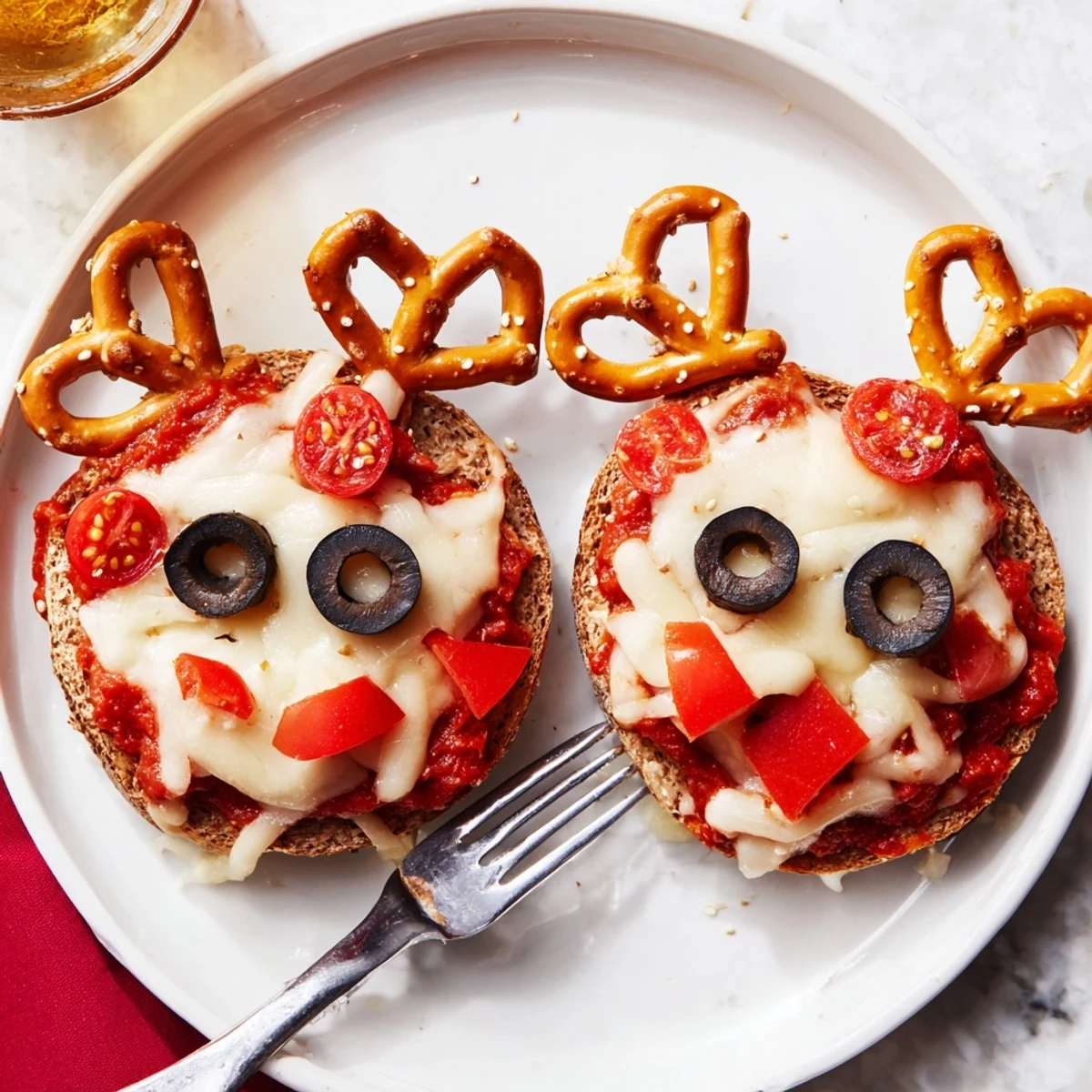 Reindeer Face Pizza Bagels