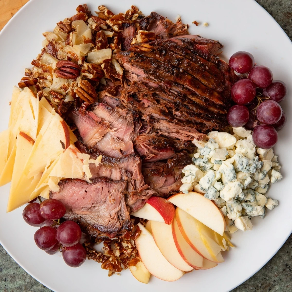 A beautiful spread of the Smoky BBQ & Bourbon Companion, perfect with bourbon cocktails or beer.
