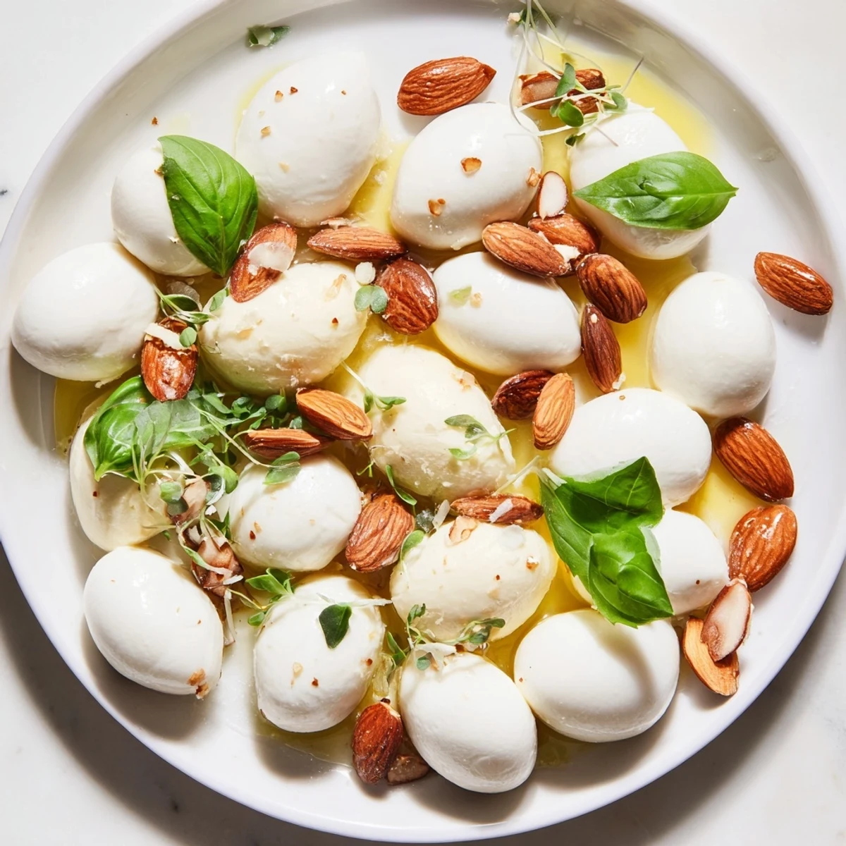 Smooth, oval cheeses and roasted almonds make up this elegant The Polished Pebble, ready to be enjoyed.