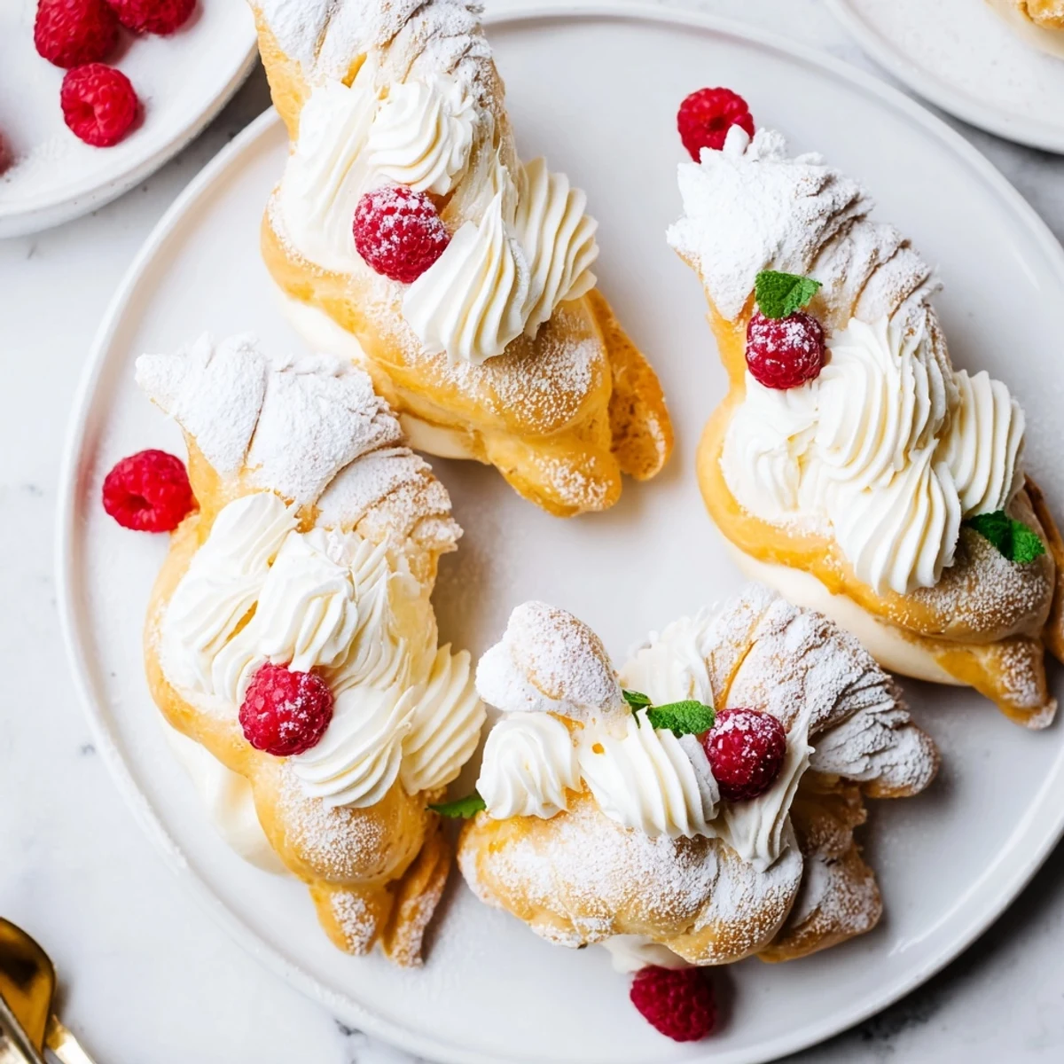 Plateau Cygne Pâtisseries Aériennes, a beautiful arrangement of delicate, airy French pastries, ready to serve.