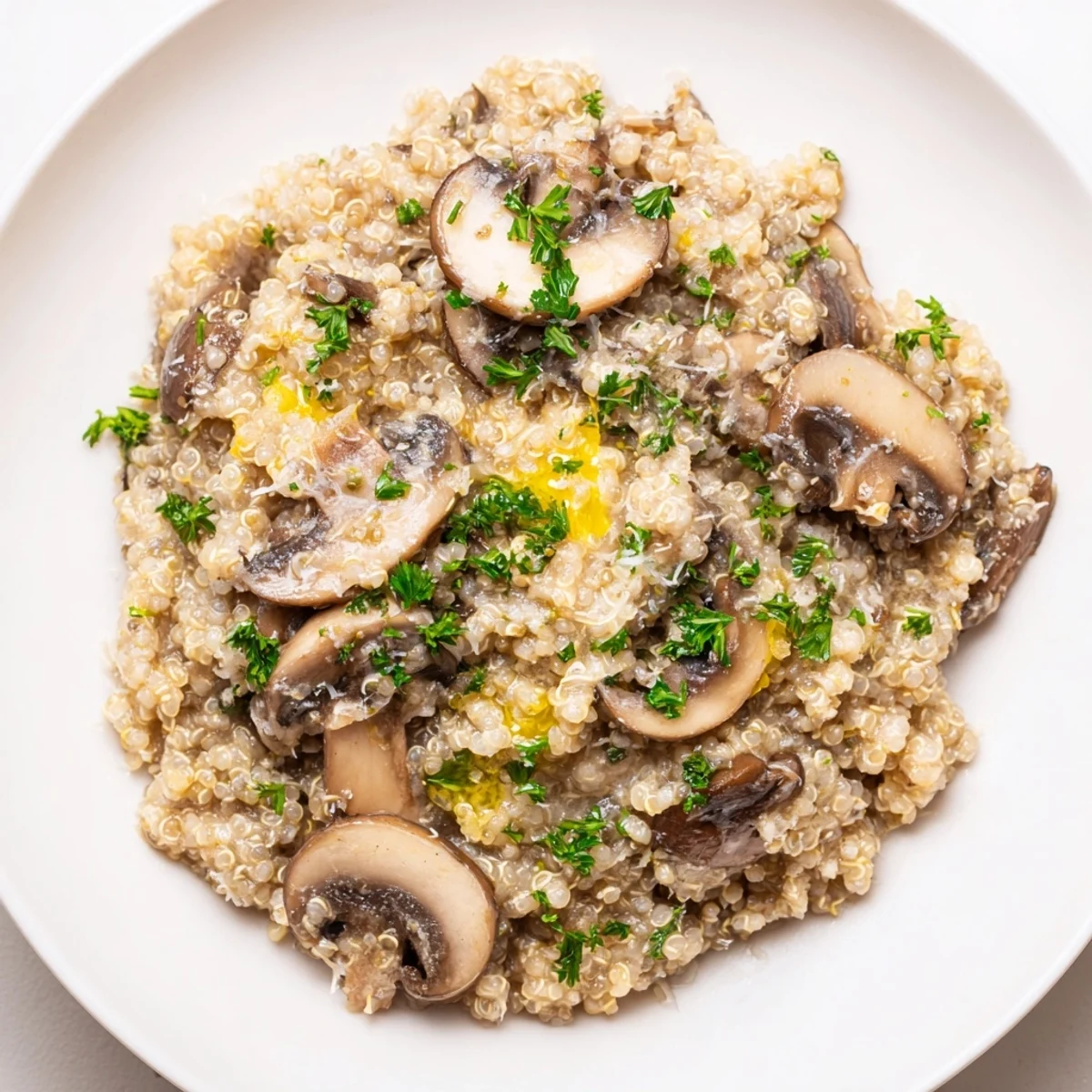 Mushroom Quinoa Creamy Risotto