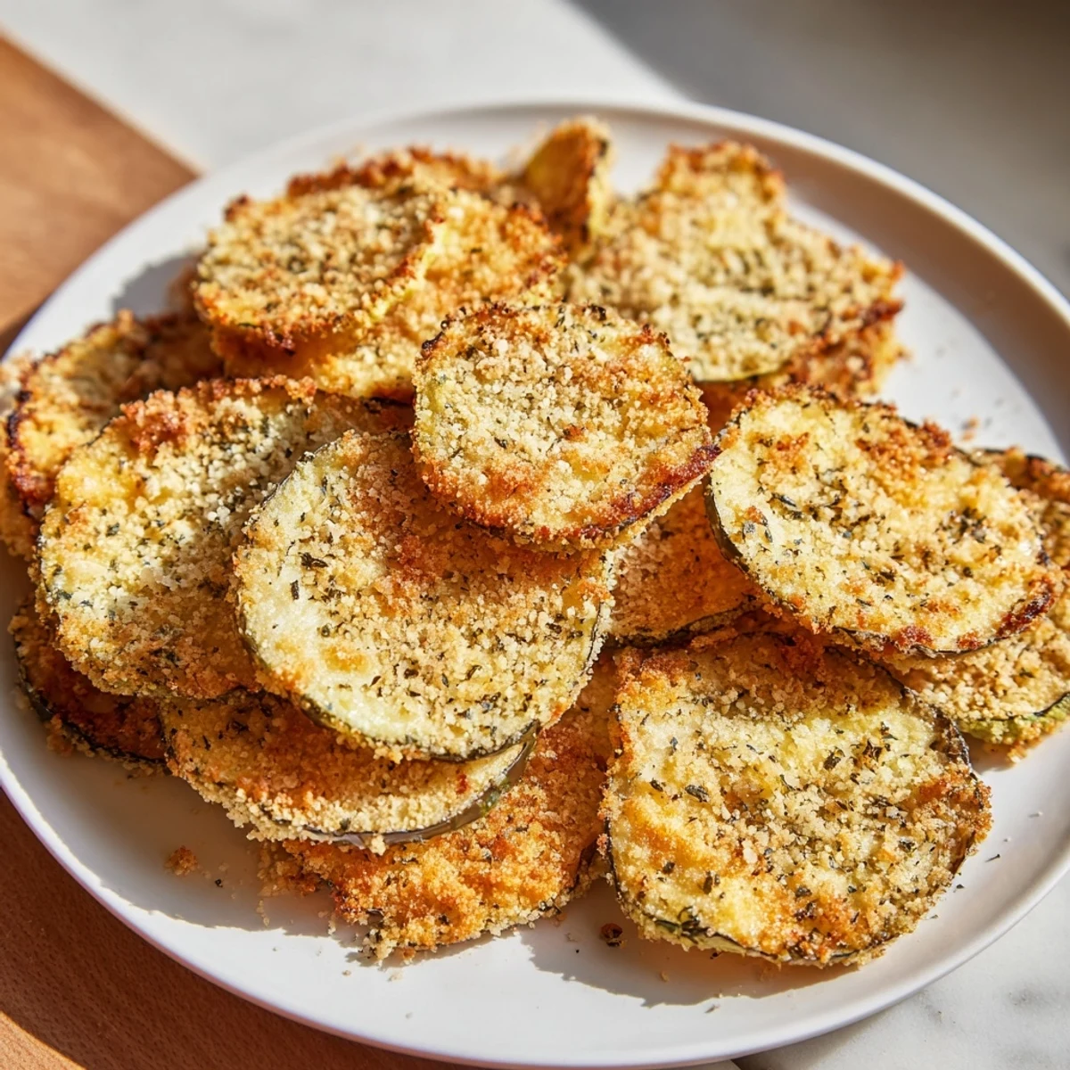 These easy Eggplant Parmesan Chips are baked to perfection and dusted with flavorful Parmesan cheese.
