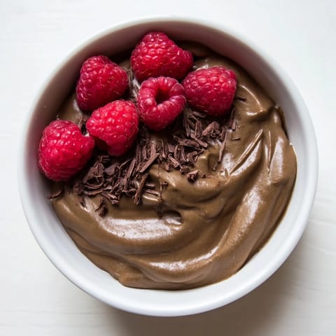 Avocado Chocolate Mousse Raspberries