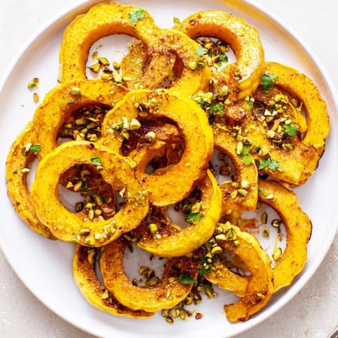 Baked Delicata Squash Pistachios