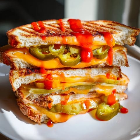 Tangy pickles meet melty cheese in these delightful Spicy Pickle Grilled Cheese Dippers, perfect for dipping.