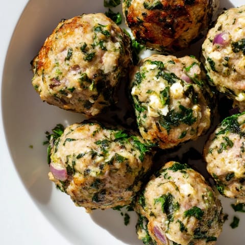 Spinach Feta Turkey Meatballs