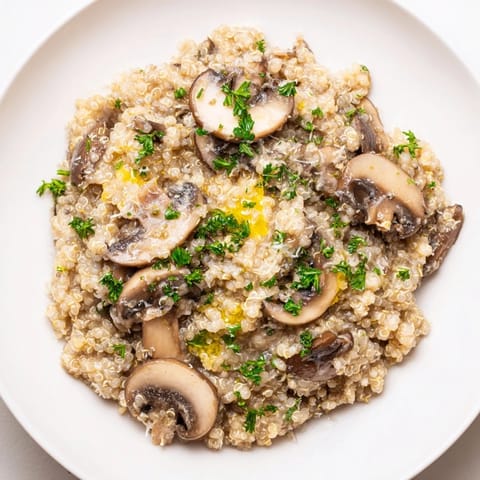 Mushroom Quinoa Creamy Risotto