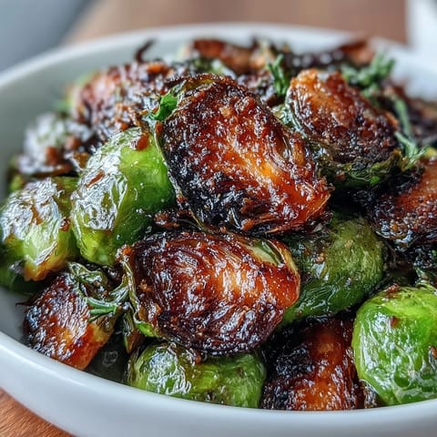 Crispy Brussels sprouts glazed with sweet orange and maple syrup, roasted to golden perfection and served hot.  