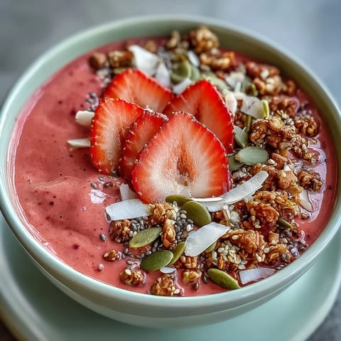 Strawberry Matcha Latte Bowl