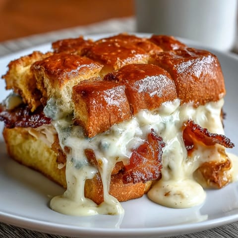 Delicious Derby Day Hot Brown sliders with turkey, bacon, and creamy Mornay sauce baked on soft rolls for a party-perfect appetizer.  