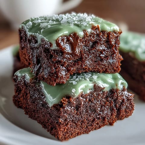 Shamrock-shaped brownies topped with smooth green icing and festive sprinkles for St. Patricks Day dessert.