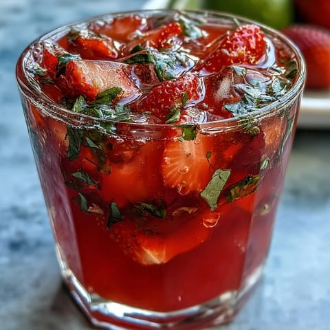 A vibrant pitcher of strawberry basil lemonade mocktail with fresh basil leaves and sliced strawberries, perfect for summer gatherings.