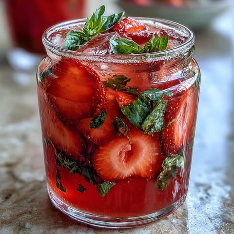 Strawberry Basil Lemonade Pitcher