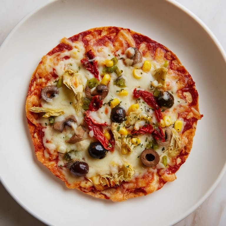 Freshly baked, quick & easy tortilla pizza with sun-dried tomatoes is a perfect family dinner idea.