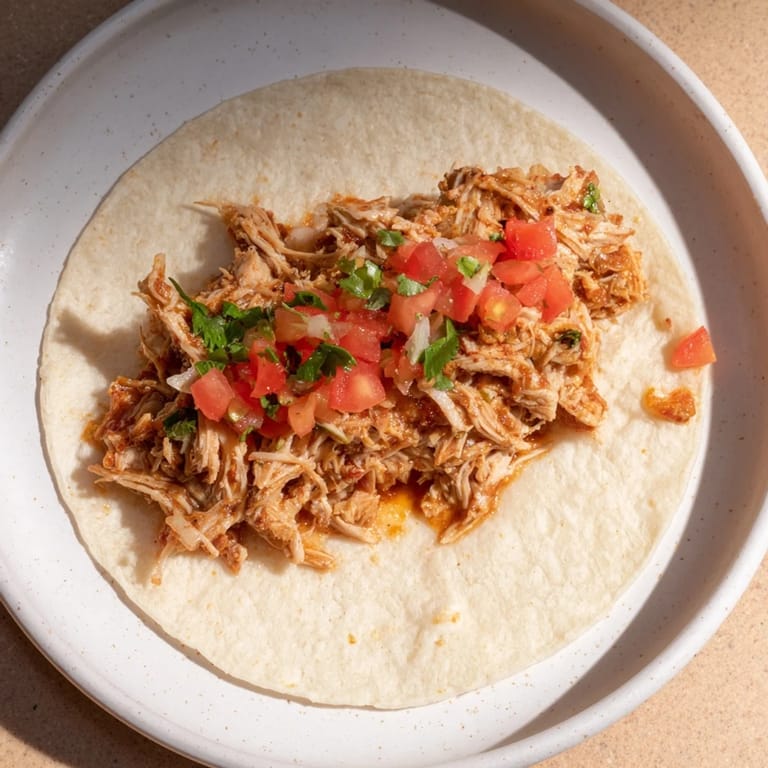 Steaming Crock-Pot shredded chicken tacos, the perfectly seasoned slow-cooked chicken piled in warm tortillas.
