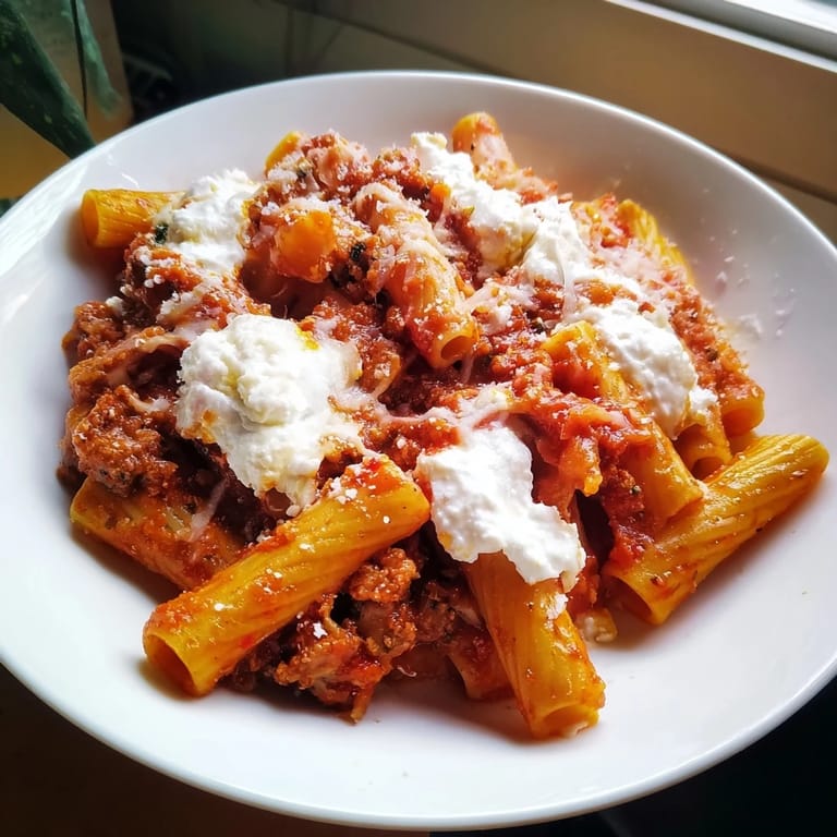 Comforting view of a bubbling slow cooker baked ziti, a cheesy, hearty Italian-American main dish.