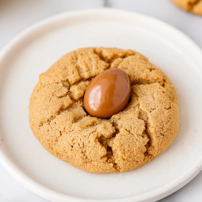 A close-up of golden brown 3-Ingredient Peanut Butter Blossoms, ready to be enjoyed as a sweet treat.