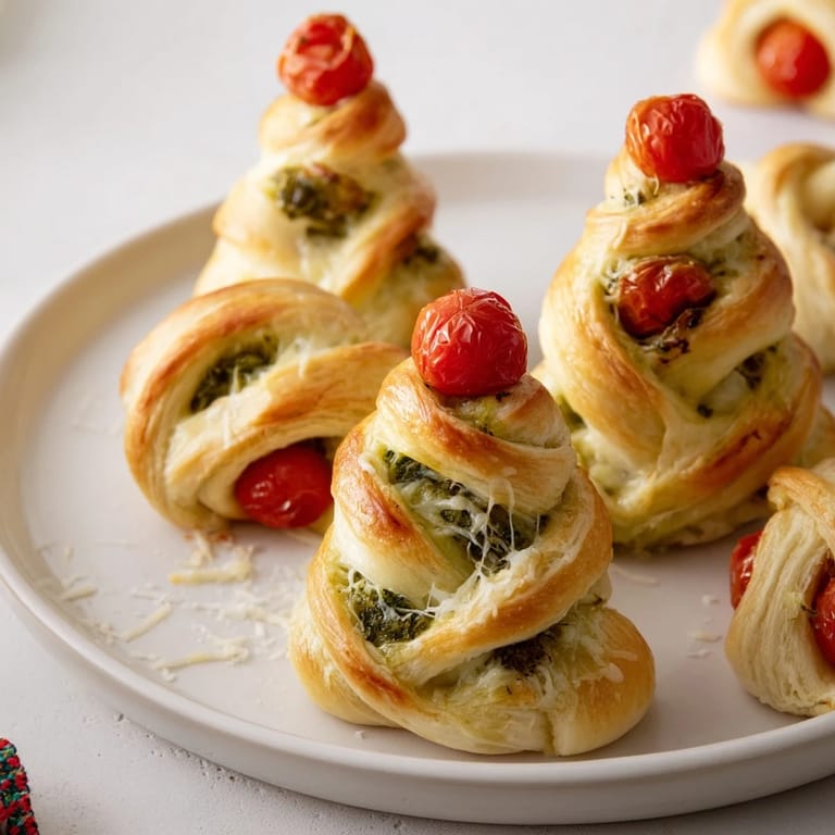 Warm, cheesy Budget Christmas Crescent Roll Trees, a festive appetizer loaded with herbs and savory flavors.