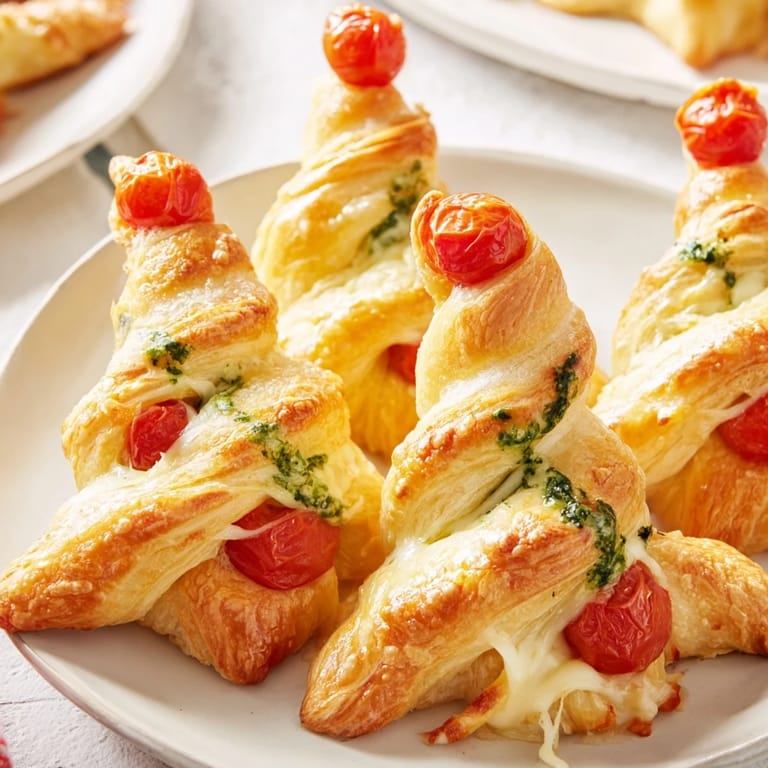 Savory Budget Christmas Crescent Roll Trees: Flaky crescent roll appetizers filled with cheese herbs, ready to serve!