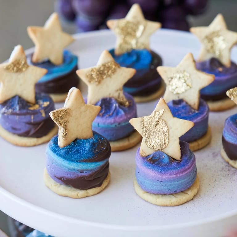 This Stargazers Dessert Platter presents a beautiful arrangement with many celestial-themed treats, ready to devour!