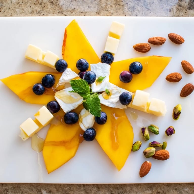 Vibrant Shooting Star Snack Board showcases an array of delicious cheeses, fruits, and crackers perfect for sharing.