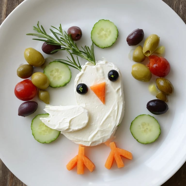 Delicious Peace Dove Christmas Olive Platter served with a creamy cheese dove, showcasing colorful olives and fresh rosemary sprigs.