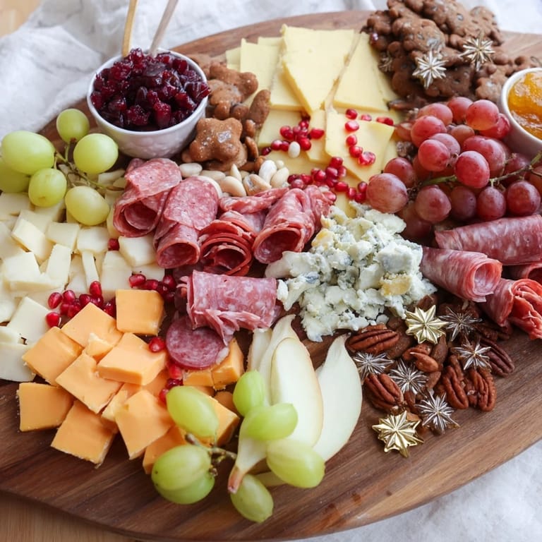 This Shining Bright Christmas Board shows a variety of textures and colors, piled high for festive sharing.