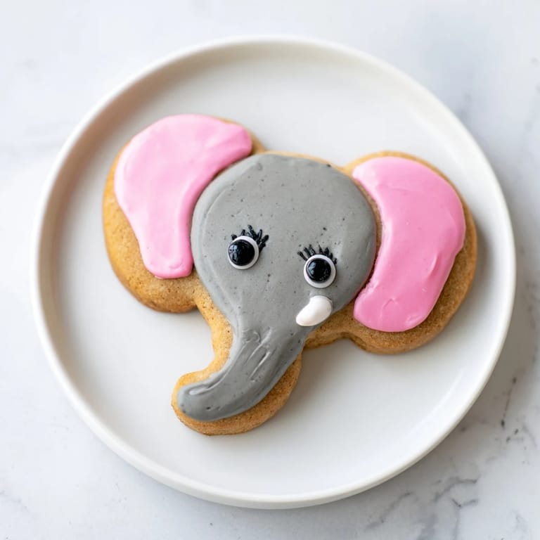 Giant, fun-shaped Biscuits Amical Éléphant Géant, ready to eat and complete with candy eyes.