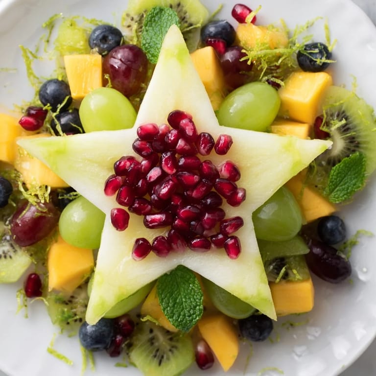 This Pomegranate and Mint Star Fruit Platter is a beautifully arranged, healthy and delicious summer appetizer.