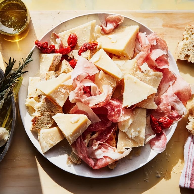 Get ready for this Rustic Italian Farmhouse Board, featuring savory cured meats and a variety of cheeses.