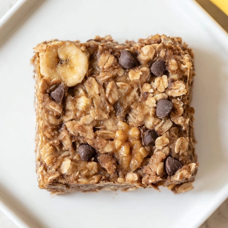 Delicious Peanut Butter Banana Oat Bars, offering a satisfying, no-bake energy boost.