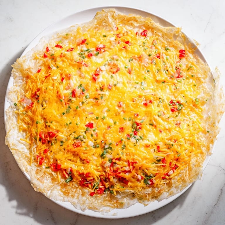 Savory Rice Paper Egg Cheese Wrap featuring a golden egg and melted cheese, ready to grab and enjoy.