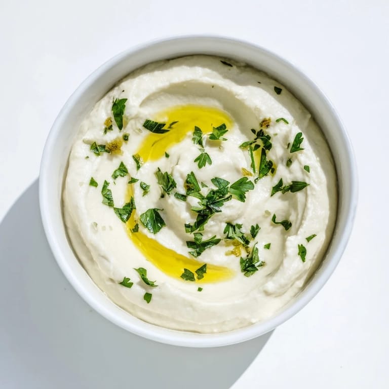 White Bean Dip served with crisp cucumber slices and carrot sticks, highlighting its smooth, protein-rich Mediterranean appetizer texture.