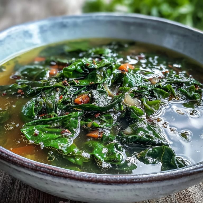 Steaming pot of Swiss Chard Soup featuring carrots, celery, and bright green chard leaves.
