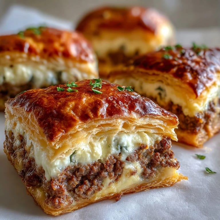 Freshly baked Mini Beef Tourtières cooling on a wire rack, showcasing their savory, spiced ground beef filling.