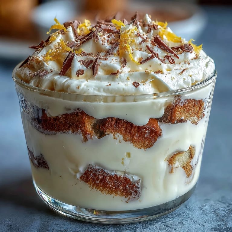 Elegant no-bake limoncello tiramisu cups layered with lemon-infused mascarpone cream and soaked ladyfinger biscuits, perfect for dessert.