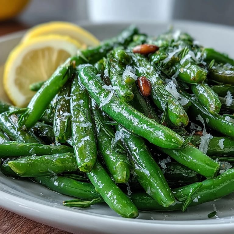 A crisp, zesty asparagus and pea salad topped with Parmesan and pine nuts, dressed in bright lemon vinaigrette.  