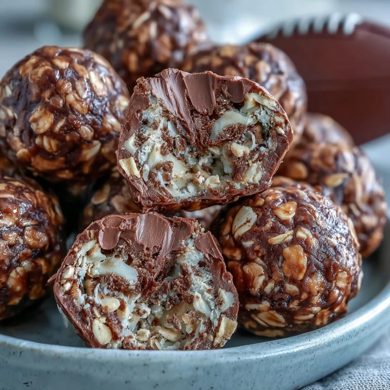 Bite-sized energy balls with oats, chocolate chips, and coconut, ideal for soccer game snacks and easy on-the-go nutrition.