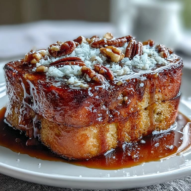 Delicious pan of Capirotada Mexicana, baked with fruits, nuts, and melty cheese.