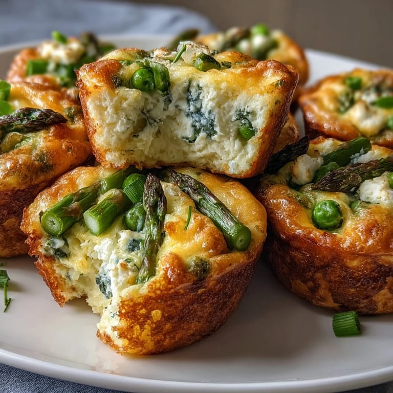 Colorful mini frittatas packed with fresh herbs, spinach, and bell pepper for a nutritious breakfast.  