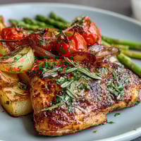 Spring Dinner Sheet Pan Chicken with Zucchini and Cherry Tomatoes, a vibrant one-pan meal with juicy chicken and colorful veggies.