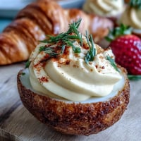Vibrant Easter Brunch Board with colorful deviled eggs and fresh fruit.